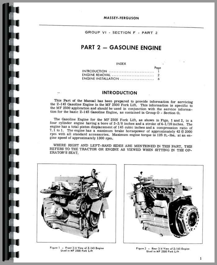 mf 2500 forklift parts manual